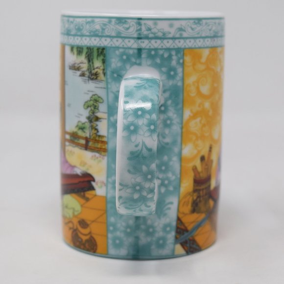 Japanese Geisha Woman Kimono Playing Music Harp String Instrument Cup Mug 11 oz - Picture 3 of 10